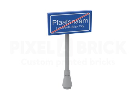 LEGO&reg; Plaatsnaam + Gemeente Uit 2x4 + Paal