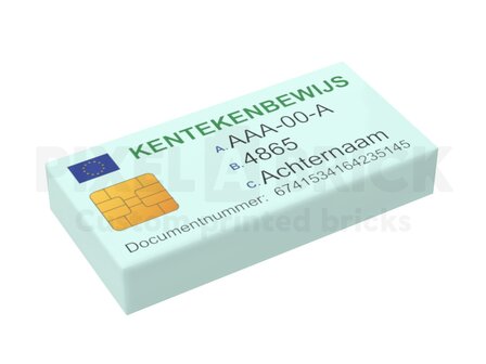 LEGO&reg; Kentekenbewijs Tile 1x2 Light Aqua