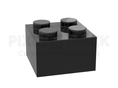 ✐ Brick 2x2 Black Bedrukken