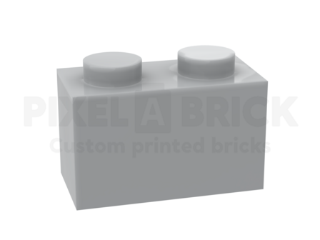 ✐ Brick 1x2 Light Gray Bedrukken 3004