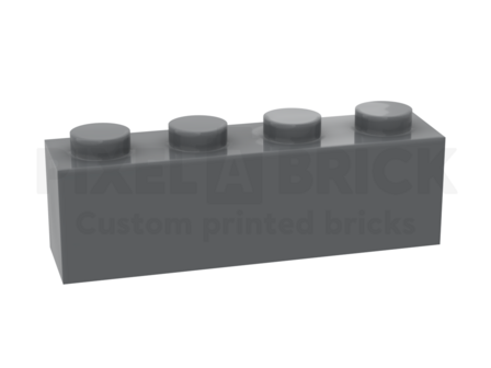 ✐ Brick 1x4 Dark Gray Bedrukken 3010