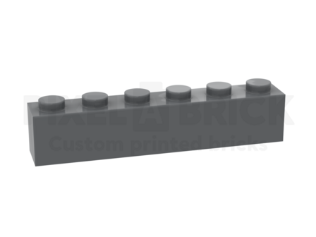 ✐ Brick 1x6 Dark Gray Bedrukken 3009