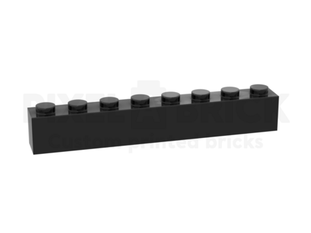 ✐ Brick 1x8 Black Bedrukken 3008