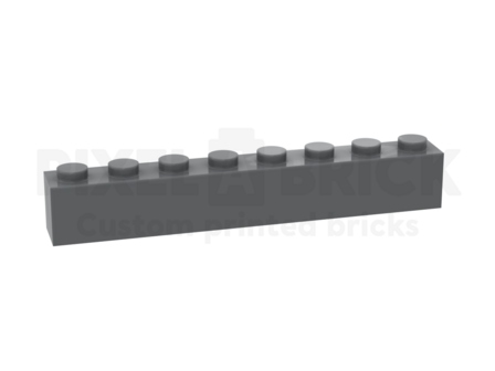 ✐ Brick 1x8 Dark Gray Bedrukken 3008