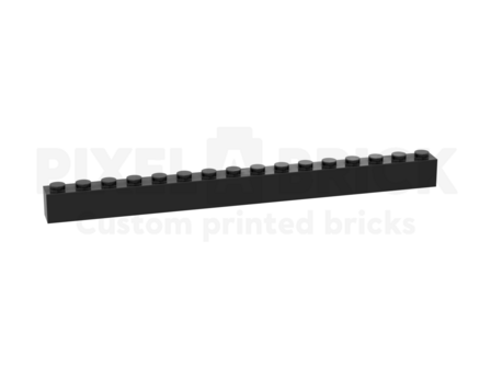 ✐ Brick 1x16 Black Bedrukken 2465