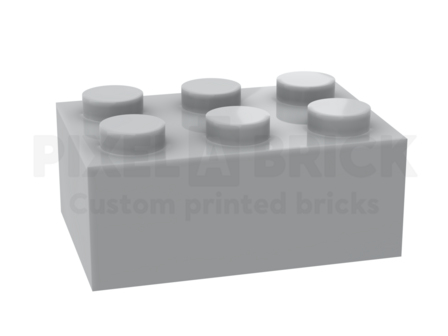 ✐ Brick 2x3 Light Gray Bedrukken 3002