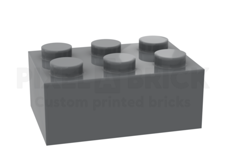 ✐ Brick 2x3 Dark Gray Bedrukken 3002