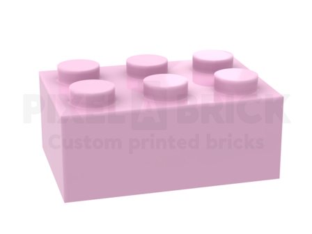 ✐ Brick 2x3 Bright pink Bedrukken 3002