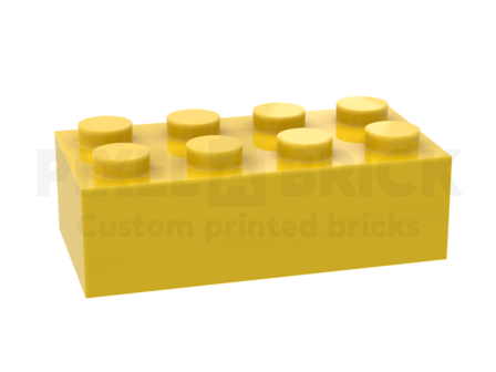 ✐ Brick 2x4 Yellow Bedrukken 3001