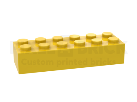 ✐ Brick 2x6 Yellow Bedrukken 2456