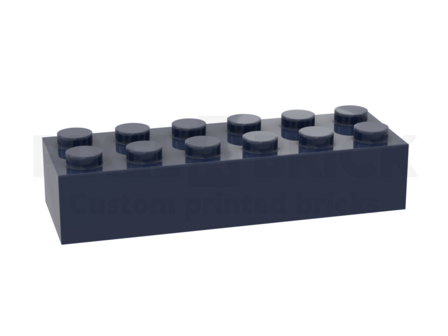 ✐ Brick 2x6 Dark Blue Bedrukken 2456