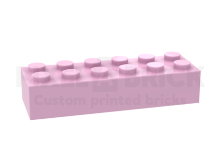 ✐ Brick 2x6 Bright Pink Bedrukken 2456