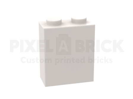 Brick 1x2x2 White Bedrukken 3245c