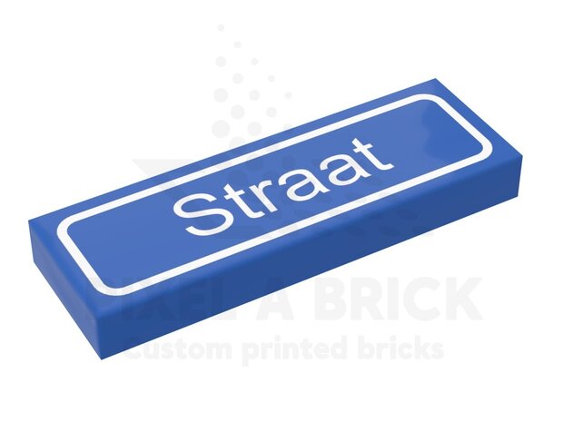 LEGO® Tile 1x3 Blue Straatnaam + Paal