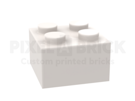 ✐ Brick 2x2 White Bedrukken