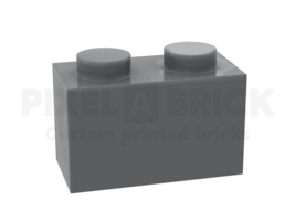 ✐ Brick 1x2 Dark Gray Bedrukken 3004