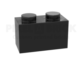 ✐ Brick 1x2 Black Bedrukken 3004