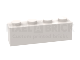 ✐ Brick 1x4 White Bedrukken 3010