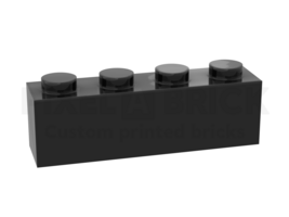 ✐ Brick 1x4 Black Bedrukken 3010