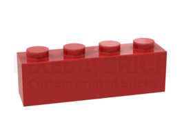 ✐ Brick 1x4 Red Bedrukken 3010