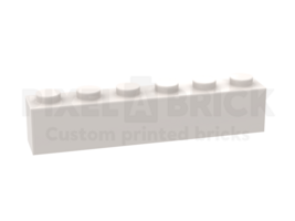 ✐ Brick 1x6 White Bedrukken 3009