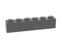 ✐ Brick 1x6 Dark Gray Bedrukken 3009