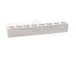 ✐ Brick 1x8 White Bedrukken 3008