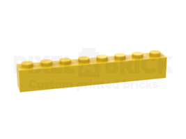 ✐ Brick 1x8 Yellow Bedrukken 3008