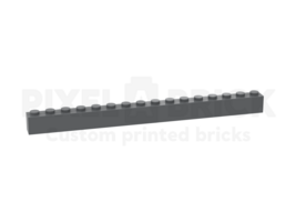 ✐ Brick 1x16 Dark Gray Bedrukken 2465