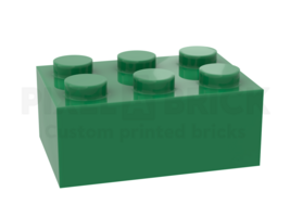 ✐ Brick 2x3 Green Bedrukken 3002