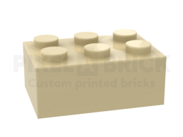 ✐ Brick 2x3 Tan Bedrukken 3002