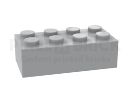 ✐ Brick 2x4 Light Gray Bedrukken 3001