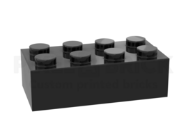 ✐ Brick 2x4 Black Bedrukken 3001