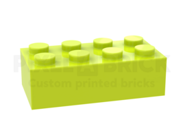 ✐ Brick 2x4 Lime Bedrukken 3001