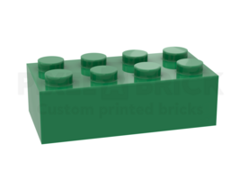 ✐ Brick 2x4 Green Bedrukken 3001