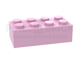 ✐ Brick 2x4 Bright Pink Bedrukken 3001