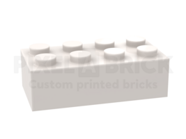 ✐ Brick 2x4 White Bedrukken 3001