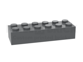 ✐ Brick 2x6 Dark Gray Bedrukken 2456