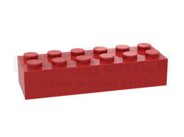 ✐ Brick 2x6 Red Bedrukken 2456