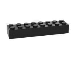 ✐ Brick 2x8 Black Bedrukken 3007